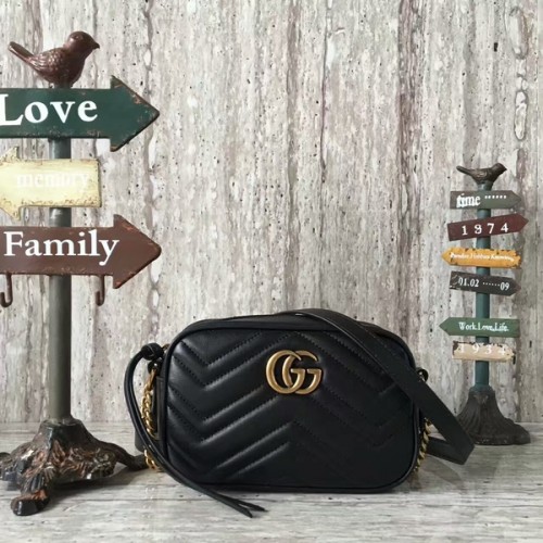 Gucci GG Marmont Matelasse Mini sac à bandoulière 448065A Noir