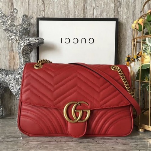 Gucci GG Marmont Matelasse Sac à bandoulière 443496 Rouge