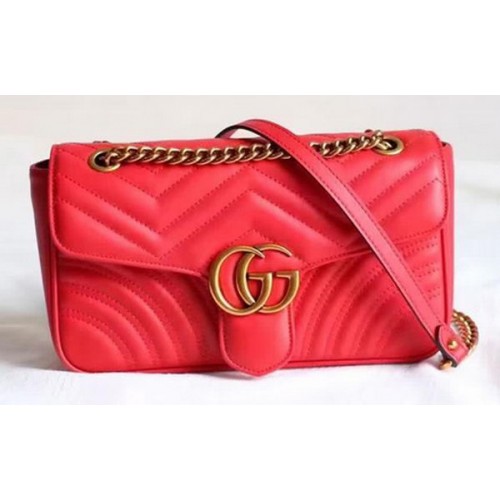Gucci GG Marmont Matelasse Sac à bandoulière 443497 Rouge