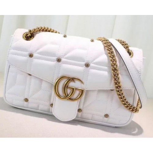 Gucci GG Marmont Matelasse Sac à bandoulière 443497 Blanc