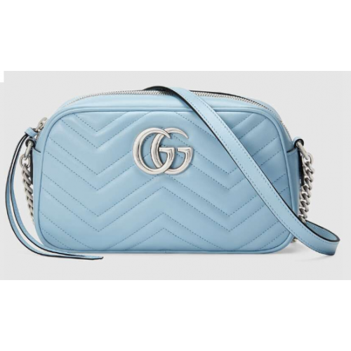 Gucci GG Marmont Matelasse Sac à bandoulière 447632 Bleu pastel