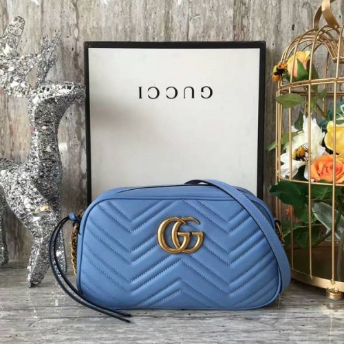 Gucci GG Marmont Matelasse Sac à bandoulière 447632A Bleu