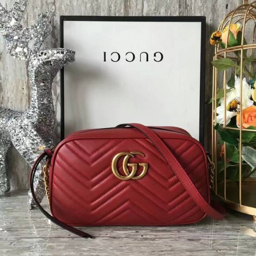 Gucci GG Marmont Matelasse Sac à bandoulière 447632A Rouge