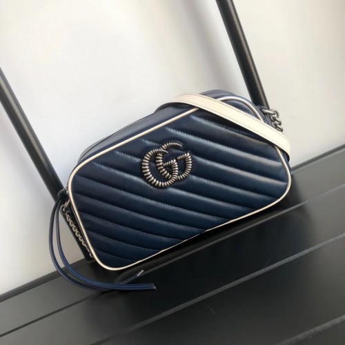 Gucci GG Marmont Matelasse Sac à bandoulière A447632 Bleu marine