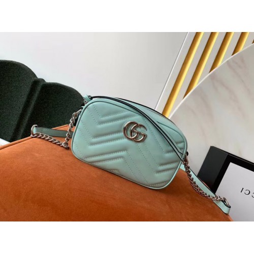 Gucci GG Marmont Matelasse petit sac à bandoulière 447632 Vert pastel