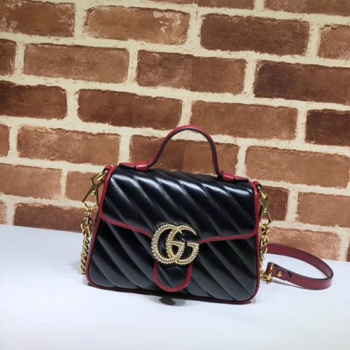 Gucci GG Marmont Mini sac à poignée supérieure 583571 Noir