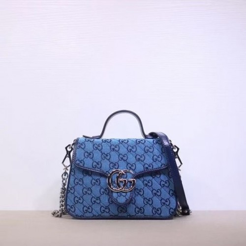 Gucci GG Marmont Multicolor mini sac à main 583571 bleu