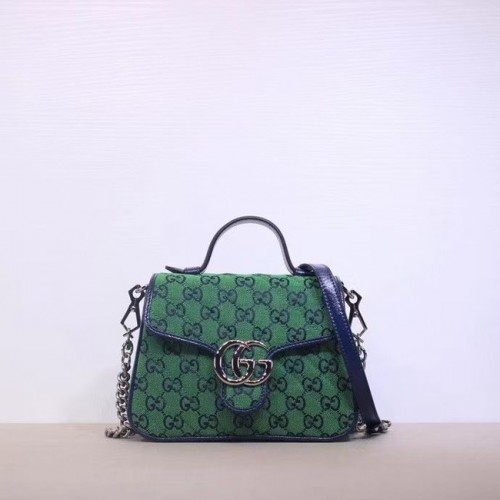 Gucci GG Marmont Multicolor mini sac à main 583571 vert