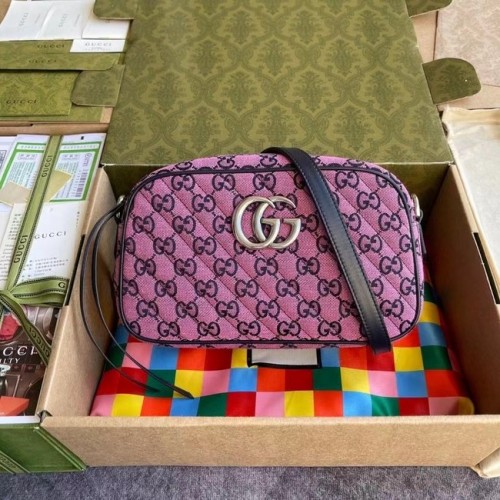 Gucci GG Marmont Multicolore petit sac à bandoulière 447632 rose