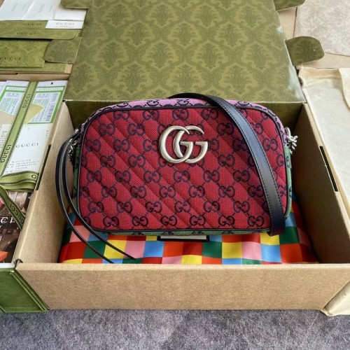 Gucci GG Marmont Multicolor petit sac à bandoulière 447632 rouge&jaune&vert poudre