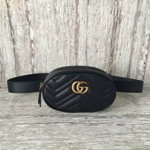 Gucci GG Marmont Sac en cuir matelassé 476434 Noir