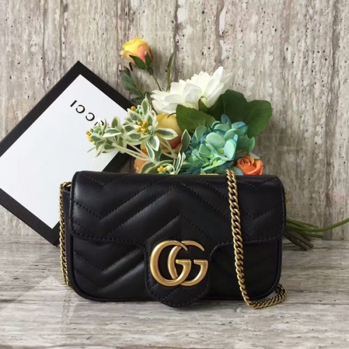 Gucci GG Marmont Velvet Nano Sac à bandoulière 476433A Noir