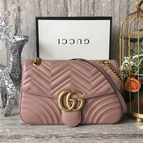 Gucci GG Marmont Velvet Sac à bandoulière 443496A Rose clair