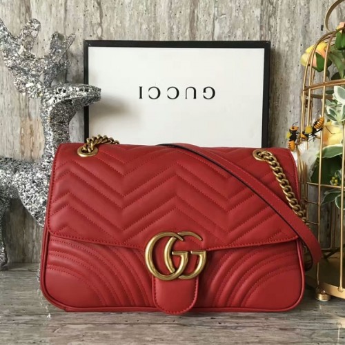 Gucci GG Marmont Velvet Sac à bandoulière 443496A Rouge
