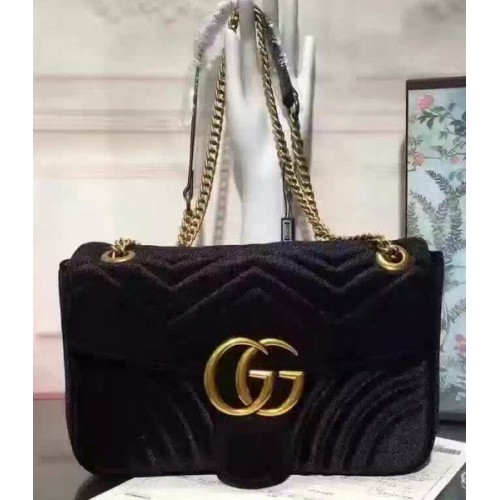 Gucci GG Marmont Velours Sac à Bandoulière 443497 Noir