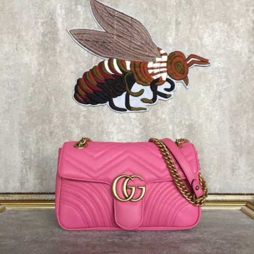 Gucci GG Marmont Sheenskin Sac à bandoulière 443497A Rose