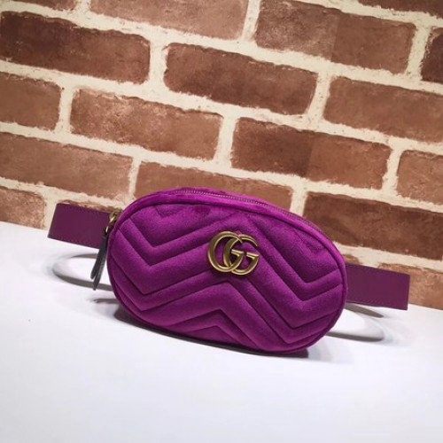 Gucci GG Marmont Velvet sac banane 476434 violet