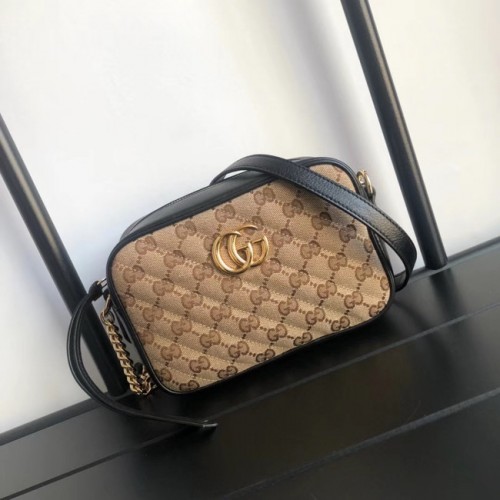 Gucci Mini sac en toile GG Marmont 448065 Noir