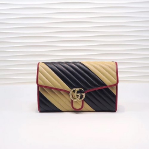 Gucci Pochette GG Marmont 498079 noir&abricot