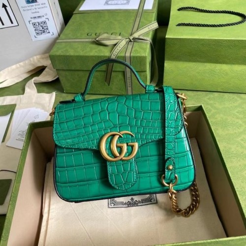 Gucci GG Marmont crocodile mini sac à main 547260 vert