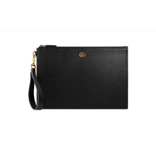 Pochette en cuir Gucci GG Marmont 475317 noir