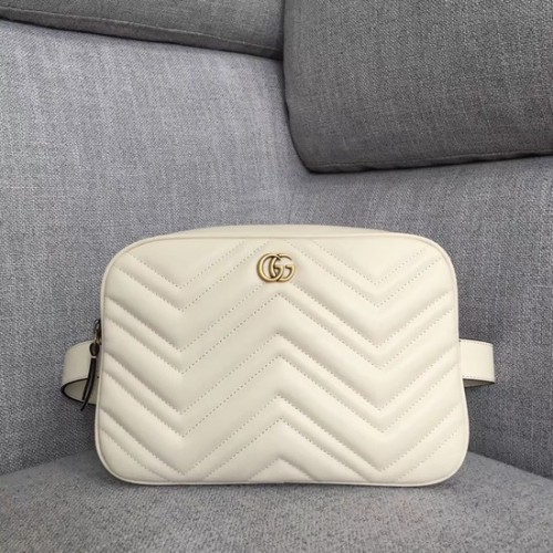 Gucci GG Marmont sac ceinture matelassé 523380 blanc