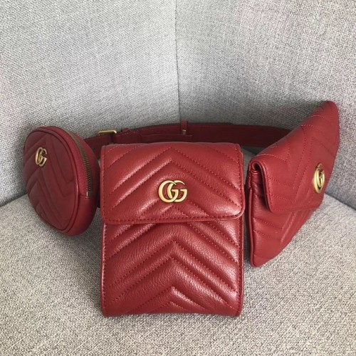 Gucci GG Marmont matelasse sac ceinture 524597 rouge