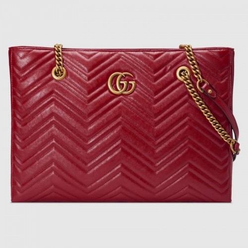 Gucci GG Marmont matelasse fourre-tout moyen 524578 rouge