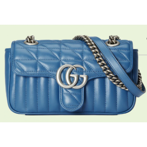 Gucci GG Marmont matelasse mini sac 446744 bleu