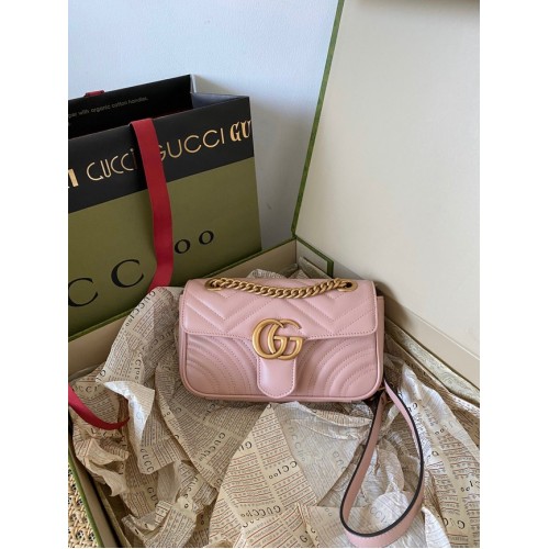 Gucci GG Marmont matelasse mini sac 446744 rose
