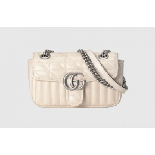 Gucci GG Marmont matelasse mini sac 446744 blanc