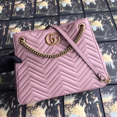 Gucci GG Marmont sac à bandoulière matelassé moyen 453569 rose