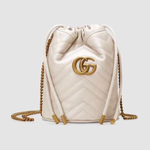 Gucci GG Marmont mini sac seau 575163 Blanc