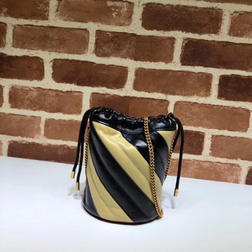 Gucci GG Marmont mini sac seau 575163 noir&abricot
