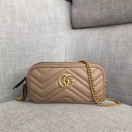 Gucci GG Marmont mini sac à chaîne 546581 Vieux rose