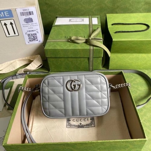 Gucci GG Marmont mini sac à bandoulière 634936 Gris foncé