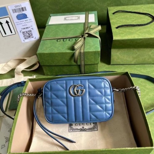 Gucci GG Marmont mini sac à bandoulière 634936 bleu