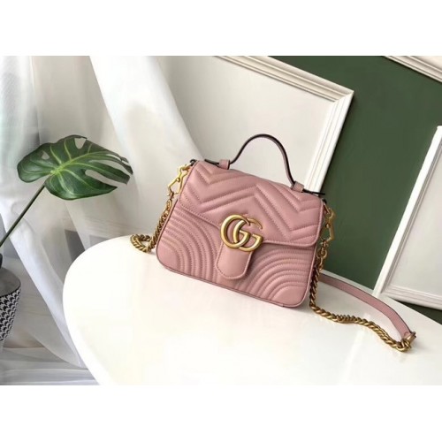 Gucci GG Marmont mini sac à main 547260 rose