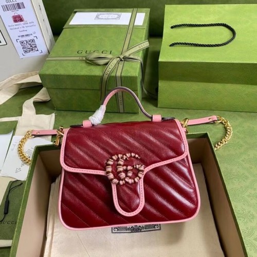 Gucci GG Marmont mini sac à main 583571 Rouge foncé