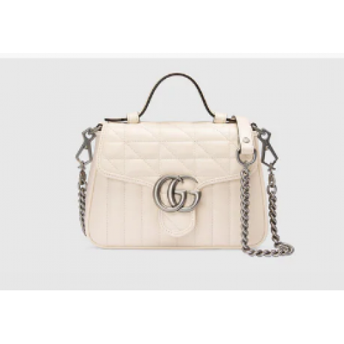 Gucci GG Marmont mini sac à poignée supérieure 583571 blanc