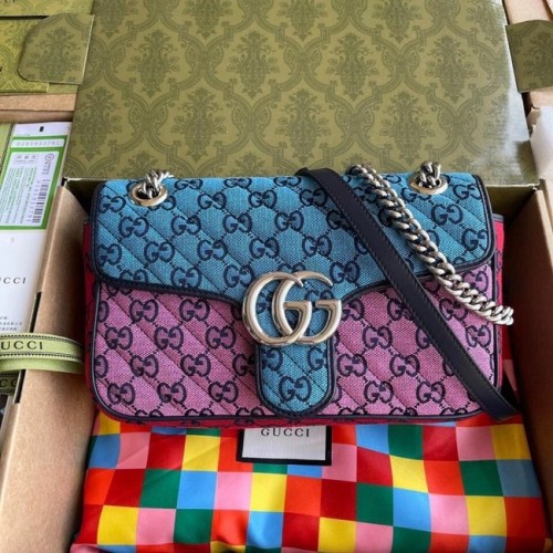Gucci GG Marmont multicolore petit sac à bandoulière 443497 Rose&bleu&vert&rouge