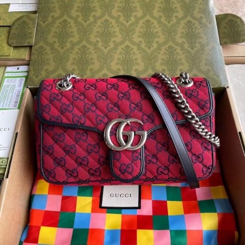 Gucci GG Marmont multicolore petit sac à bandoulière 443497 rouge