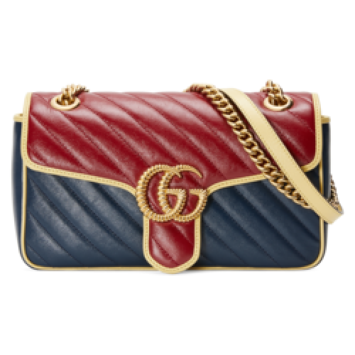 Gucci GG Marmont petit sac à bandoulière 443497 Bleu et rouge