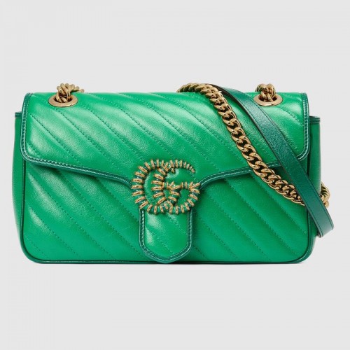 Gucci GG Marmont petit sac à bandoulière 443497 Vert émeraude