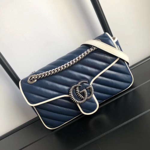 Gucci GG Marmont petit sac à bandoulière 443497 Marine