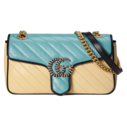 Gucci GG Marmont petit sac à bandoulière 443497 Bleu pastel