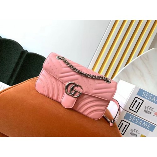 Gucci GG Marmont petit sac à bandoulière 443497 Rose pastel