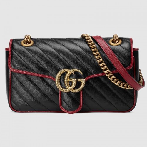Gucci GG Marmont petit sac à bandoulière 443497 noir