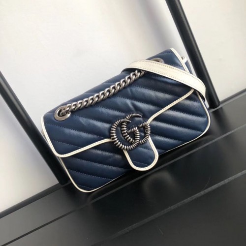 Gucci GG Marmont petit sac à bandoulière 446744 Marine