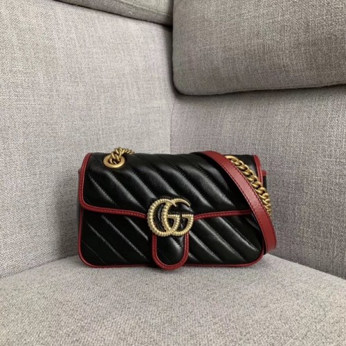 Gucci GG Marmont petit sac à bandoulière 446744 noir